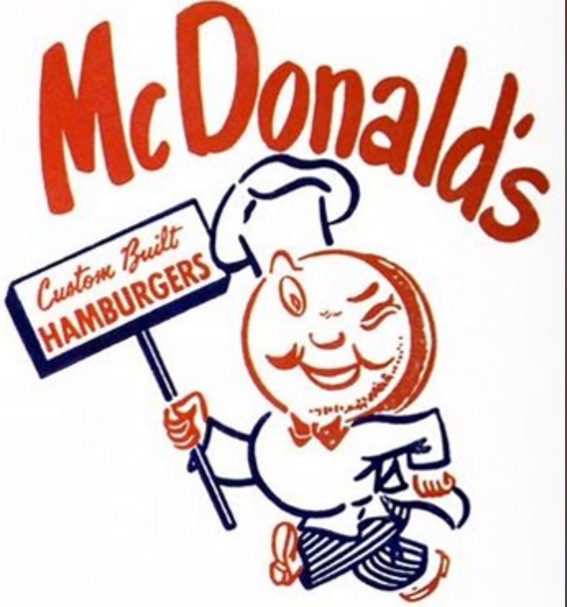 Logotipo antigo do McDonald's com o personagem Speedee